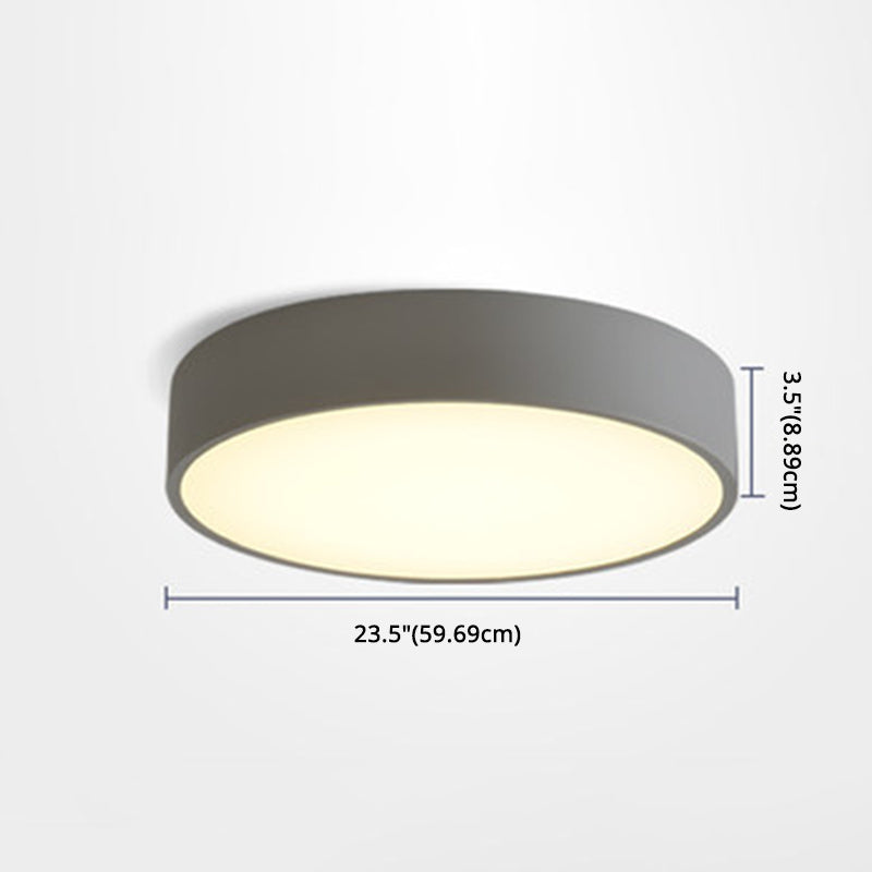 Round Flush Mount Lighting 1 Light Aluminum Minimalist Flush Ceiling Light Fixtures Clearhalo 'Ceiling Lights' 'Close To Ceiling Lights' 'Close to ceiling' 'Flush mount' Lighting' 2590491