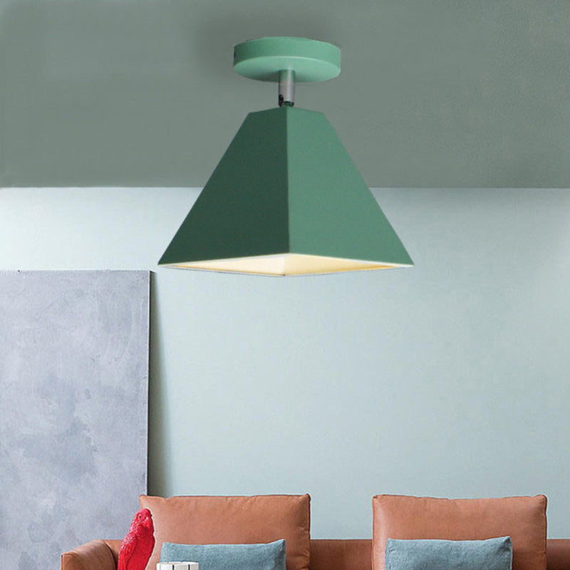 Trapezoid Flush Light 1 Light Metal Modern Flush Mount Ceiling Light Fixtures Clearhalo 'Ceiling Lights' 'Close To Ceiling Lights' 'Close to ceiling' 'Semi-flushmount' Lighting' 2590530