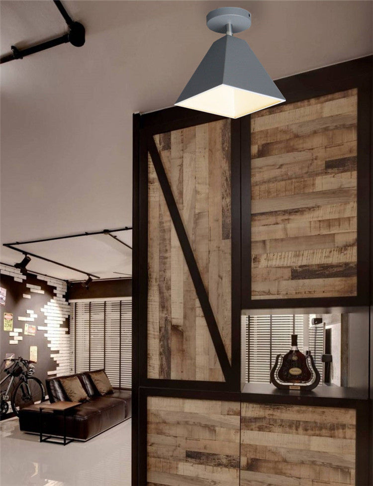 Trapezoid Flush Light 1 Light Metal Modern Flush Mount Ceiling Light Fixtures Clearhalo 'Ceiling Lights' 'Close To Ceiling Lights' 'Close to ceiling' 'Semi-flushmount' Lighting' 2590536