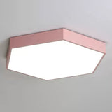 Hexagon Flush Light Fixtures 1 Light Acrylic Minimalist Flush Mount Ceiling Light Fixture Pink Clearhalo 'Ceiling Lights' 'Close To Ceiling Lights' 'Close to ceiling' 'Flush mount' Lighting' 2590564