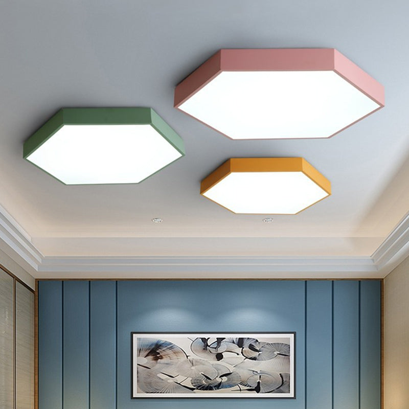 Hexagon Flush Light Fixtures 1 Light Acrylic Minimalist Flush Mount Ceiling Light Fixture Clearhalo 'Ceiling Lights' 'Close To Ceiling Lights' 'Close to ceiling' 'Flush mount' Lighting' 2590565