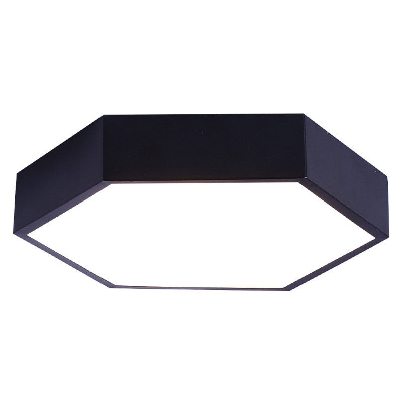 Hexagon Flush Light Fixtures 1 Light Acrylic Minimalist Flush Mount Ceiling Light Fixture Black Clearhalo 'Ceiling Lights' 'Close To Ceiling Lights' 'Close to ceiling' 'Flush mount' Lighting' 2590569