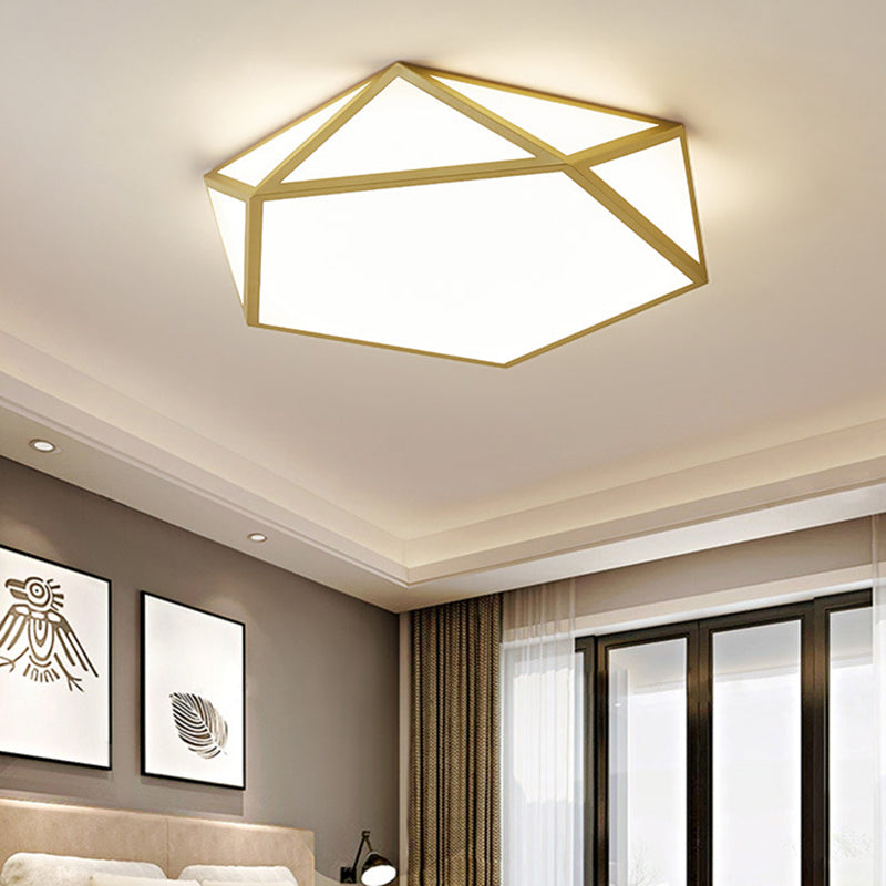 Diamond Flush Mount Ceiling Light Modernist Acrylic Ceiling Flush Mount for Living Room Gold Clearhalo 'Ceiling Lights' 'Close To Ceiling Lights' 'Close to ceiling' 'Flush mount' Lighting' 2590593