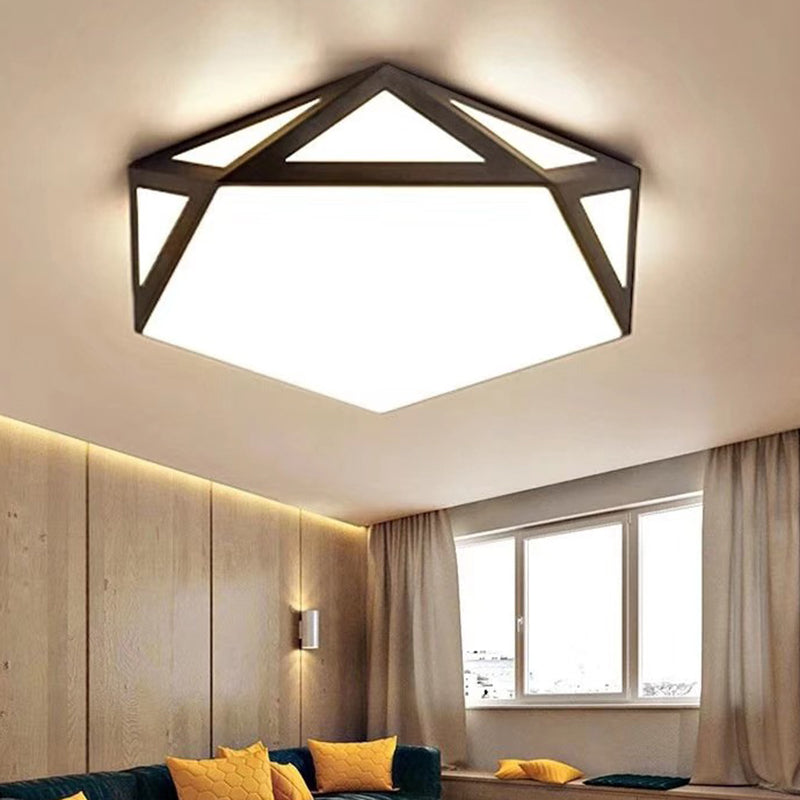 Diamond Flush Mount Ceiling Light Modernist Acrylic Ceiling Flush Mount for Living Room Black Clearhalo 'Ceiling Lights' 'Close To Ceiling Lights' 'Close to ceiling' 'Flush mount' Lighting' 2590594