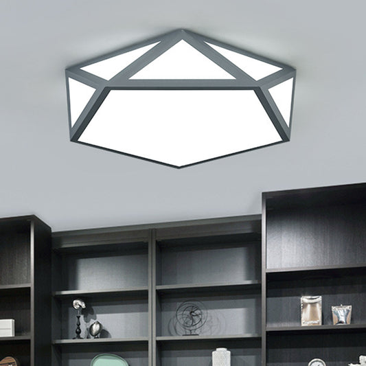 Diamond Flush Mount Ceiling Light Modernist Acrylic Ceiling Flush Mount for Living Room Grey Clearhalo 'Ceiling Lights' 'Close To Ceiling Lights' 'Close to ceiling' 'Flush mount' Lighting' 2590599