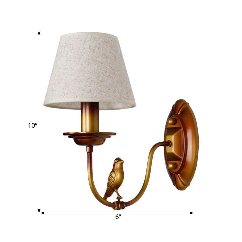 Candle Metal Sconce Light Fixture Classic 1 Light Corridor Wall Mounted Lamp in Brass with/without Shade Clearhalo 'Wall Lamps & Sconces' 'Wall Lights' Lighting' 259144