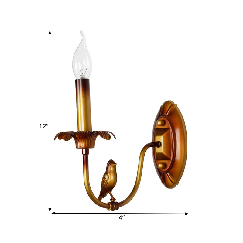 Candle Metal Sconce Light Fixture Classic 1 Light Corridor Wall Mounted Lamp in Brass with/without Shade Clearhalo 'Wall Lamps & Sconces' 'Wall Lights' Lighting' 259145