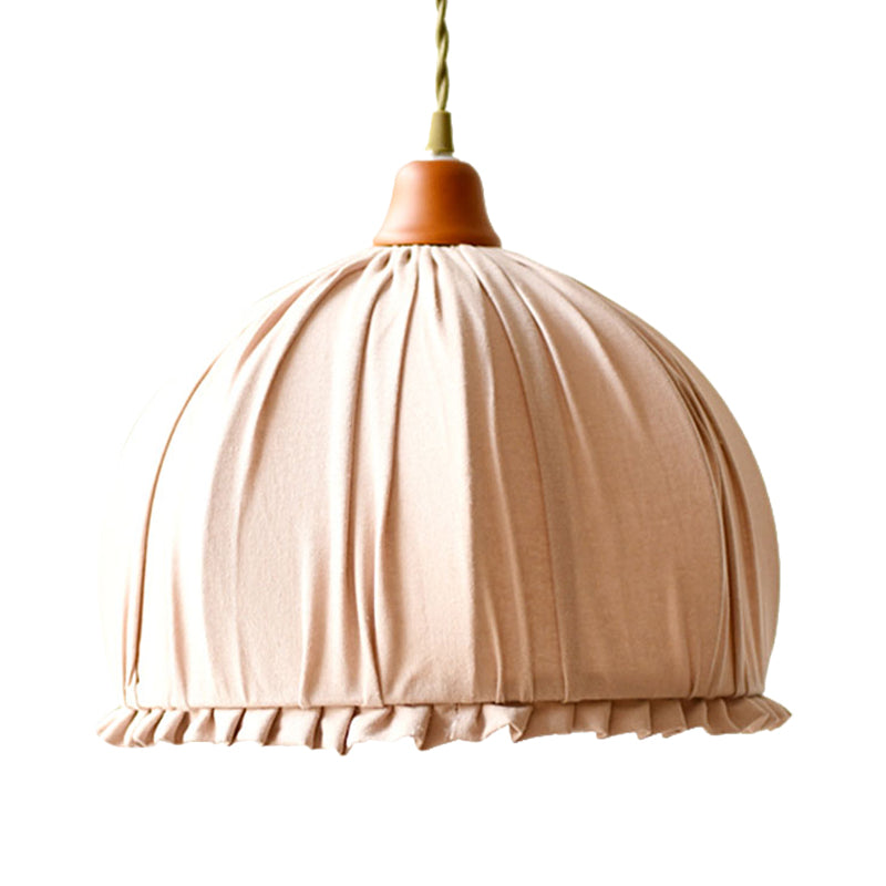 Fabric Dome Shape Ceiling Pendant Classic Single Dining Room Hanging Lamp in Pink/Orange Clearhalo 'Ceiling Lights' 'Pendant Lights' 'Pendants' Lighting' 259178