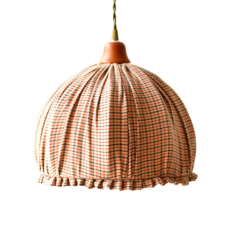 Fabric Dome Shape Ceiling Pendant Classic Single Dining Room Hanging Lamp in Pink/Orange Clearhalo 'Ceiling Lights' 'Pendant Lights' 'Pendants' Lighting' 259182