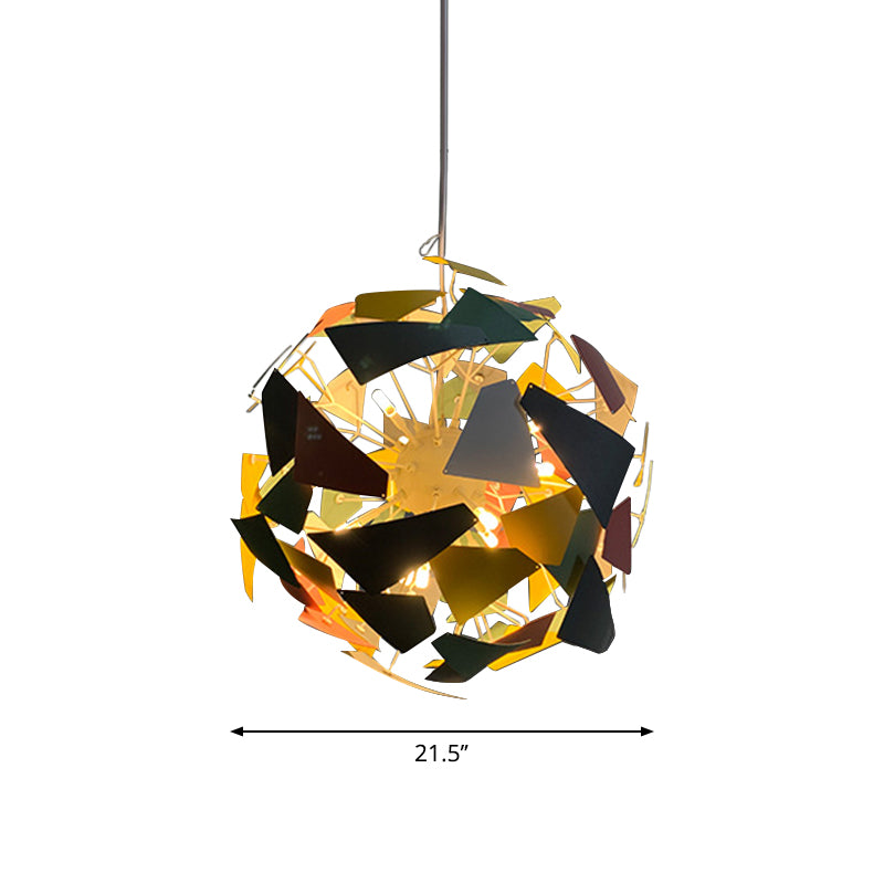 Camouflage Spherical Ceiling Pendant Light Metallic Industrial Multi Light Living Room Lighting Fixture Clearhalo 'Art Deco Pendants' 'Cast Iron' 'Ceiling Lights' 'Ceramic' 'Crystal' 'Industrial Pendants' 'Industrial' 'Metal' 'Middle Century Pendants' 'Pendant Lights' 'Pendants' 'Tiffany' Lighting' 259291