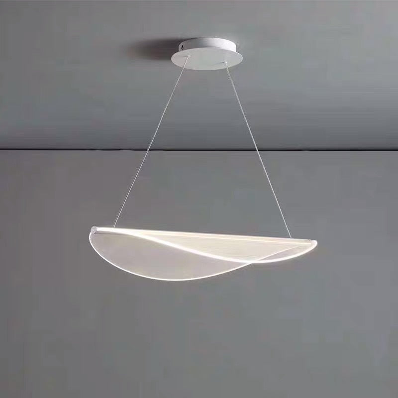 Acrylic Leaf Shaped Pendant Light Simplicity White LED Suspension Lighting for Bedroom Clearhalo 'Ceiling Lights' 'Modern Pendants' 'Modern' 'Pendant Lights' 'Pendants' Lighting' 2593082