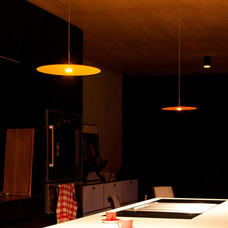 Decorative Minimalist Disk Pendant Lamp Metallic Diner Bar LED Suspension Light Fixture Clearhalo 'Ceiling Lights' 'Modern Pendants' 'Modern' 'Pendant Lights' 'Pendants' Lighting' 2593122