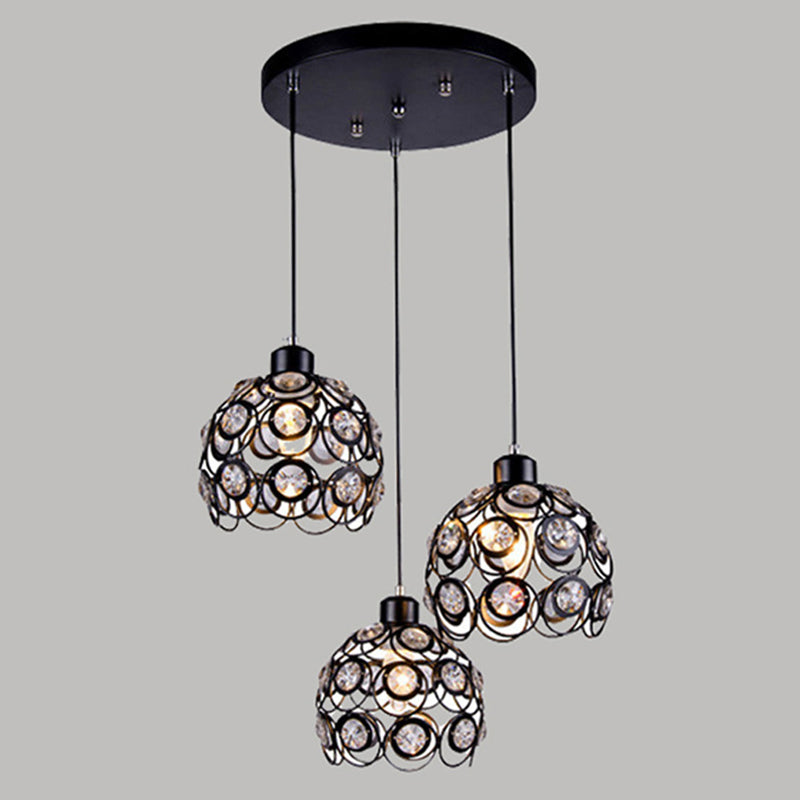Crystal Hollowed-out Pendant Lamp Minimalist Modern Hanging Light Fixture in Dome Shape Clearhalo 'Ceiling Lights' 'Modern Pendants' 'Modern' 'Pendant Lights' 'Pendants' Lighting' 2593137
