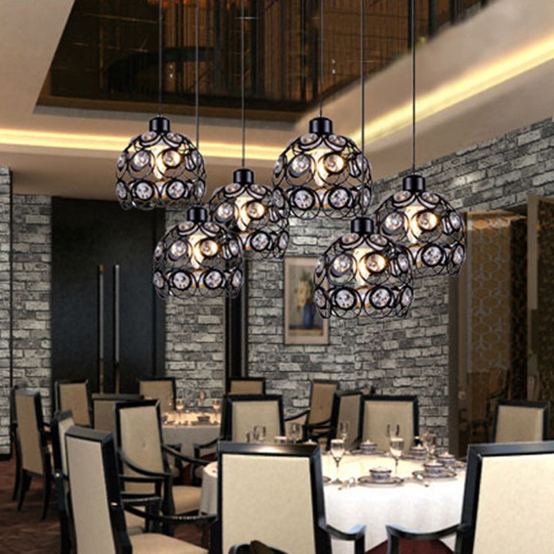 Crystal Hollowed-out Pendant Lamp Minimalist Modern Hanging Light Fixture in Dome Shape Clearhalo 'Ceiling Lights' 'Modern Pendants' 'Modern' 'Pendant Lights' 'Pendants' Lighting' 2593140