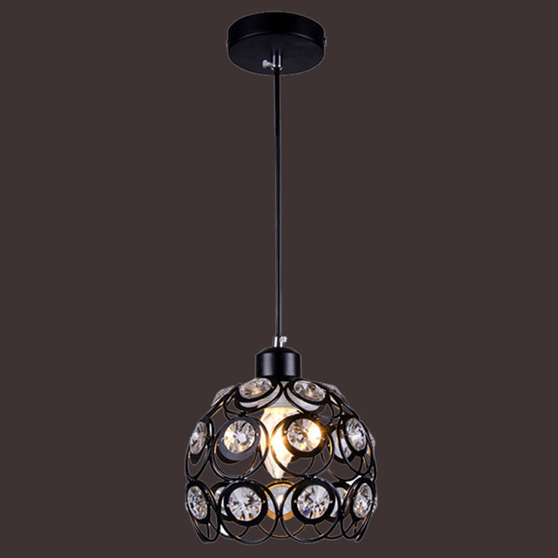 Crystal Hollowed-out Pendant Lamp Minimalist Modern Hanging Light Fixture in Dome Shape Clearhalo 'Ceiling Lights' 'Modern Pendants' 'Modern' 'Pendant Lights' 'Pendants' Lighting' 2593142