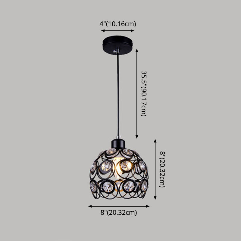 Crystal Hollowed-out Pendant Lamp Minimalist Modern Hanging Light Fixture in Dome Shape Clearhalo 'Ceiling Lights' 'Modern Pendants' 'Modern' 'Pendant Lights' 'Pendants' Lighting' 2593146