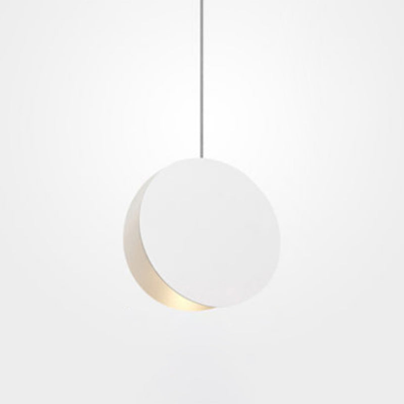 Shell Inspired Round Pendant Lamp Macaron Style Metal 1-Light Diner Ceiling Light White 12" Clearhalo 'Ceiling Lights' 'Modern Pendants' 'Modern' 'Pendant Lights' 'Pendants' Lighting' 2593271