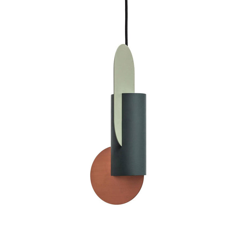 Geometric Colorblock Pendant Lighting Macaron Metal 1-Light Pink-Green-Grey Ceiling Light Pink-Green-Gray B Clearhalo 'Ceiling Lights' 'Modern Pendants' 'Modern' 'Pendant Lights' 'Pendants' Lighting' 2593331