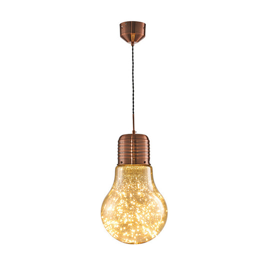 Starry String Light Nordic Metal LED Pendant Lighting with Glass Bulb Shade for Bar Clearhalo 'Ceiling Lights' 'Glass shade' 'Glass' 'Modern Pendants' 'Modern' 'Pendant Lights' 'Pendants' Lighting' 2593442