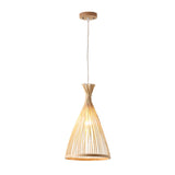 Bamboo Conical Pendant Lamp Japanese Style 1 Head Ceiling Hang Light for Tea Room Clearhalo 'Ceiling Lights' 'Pendant Lights' 'Pendants' Lighting' 2593611