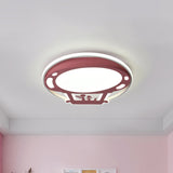 Cartoon Hot Air Balloon Flush Mount Blue/Pink Metal Shade Led Flush Ceiling Light with Frosted Diffuser Pink White Clearhalo 'Ceiling Lights' 'Close To Ceiling Lights' 'Close to ceiling' 'Flush mount' Lighting' 259362