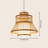 Wood Flared Pendant Light Fixture Nordic 1-Light Bamboo Suspension Light for Diner Clearhalo 'Ceiling Lights' 'Pendant Lights' 'Pendants' Lighting' 2593717