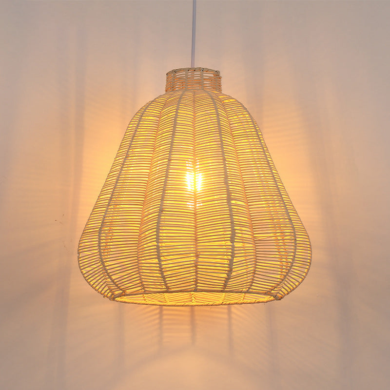 Carambola Suspension Pendant Light Creative Asian Bamboo 1 Bulb Wood Ceiling Light Wood Clearhalo 'Ceiling Lights' 'Pendant Lights' 'Pendants' Lighting' 2593720