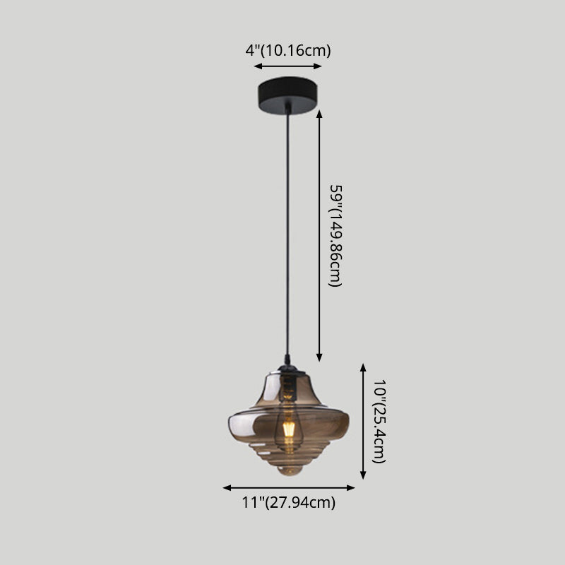 1 Head Spool Shaped Ceiling Pendant Light Retro Glass Hanging Light Fixture for Restaurant Clearhalo 'Art Deco Pendants' 'Cast Iron' 'Ceiling Lights' 'Ceramic' 'Crystal' 'Industrial Pendants' 'Industrial' 'Metal' 'Middle Century Pendants' 'Pendant Lights' 'Pendants' 'Tiffany' Lighting' 2593851