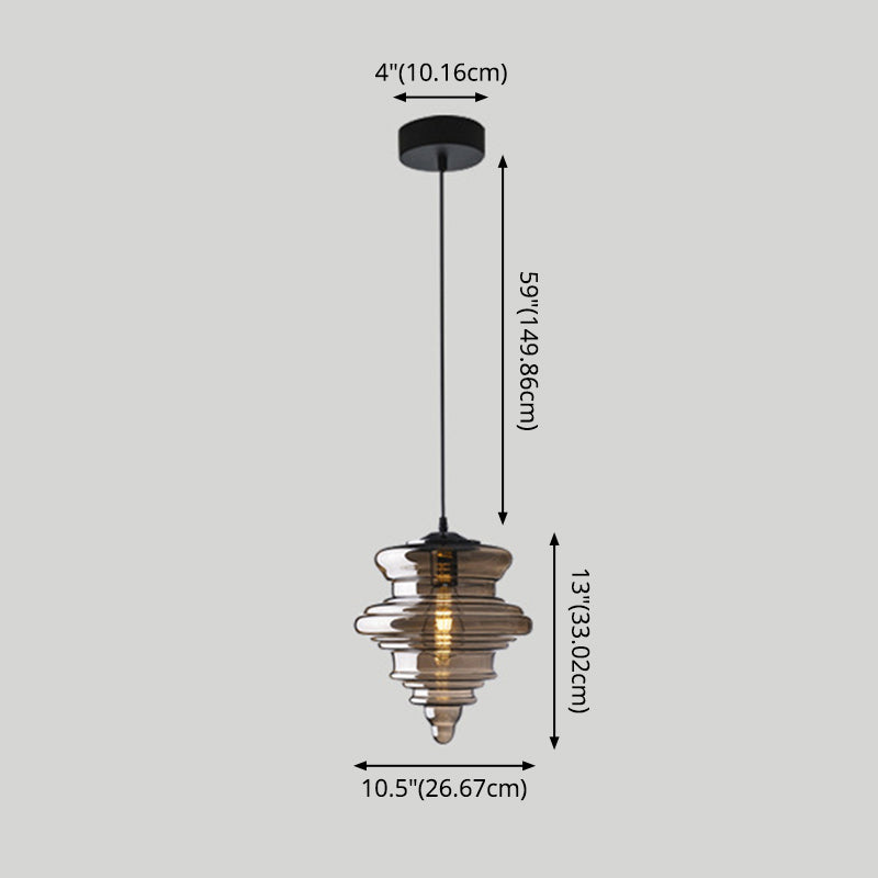 1 Head Spool Shaped Ceiling Pendant Light Retro Glass Hanging Light Fixture for Restaurant Clearhalo 'Art Deco Pendants' 'Cast Iron' 'Ceiling Lights' 'Ceramic' 'Crystal' 'Industrial Pendants' 'Industrial' 'Metal' 'Middle Century Pendants' 'Pendant Lights' 'Pendants' 'Tiffany' Lighting' 2593855