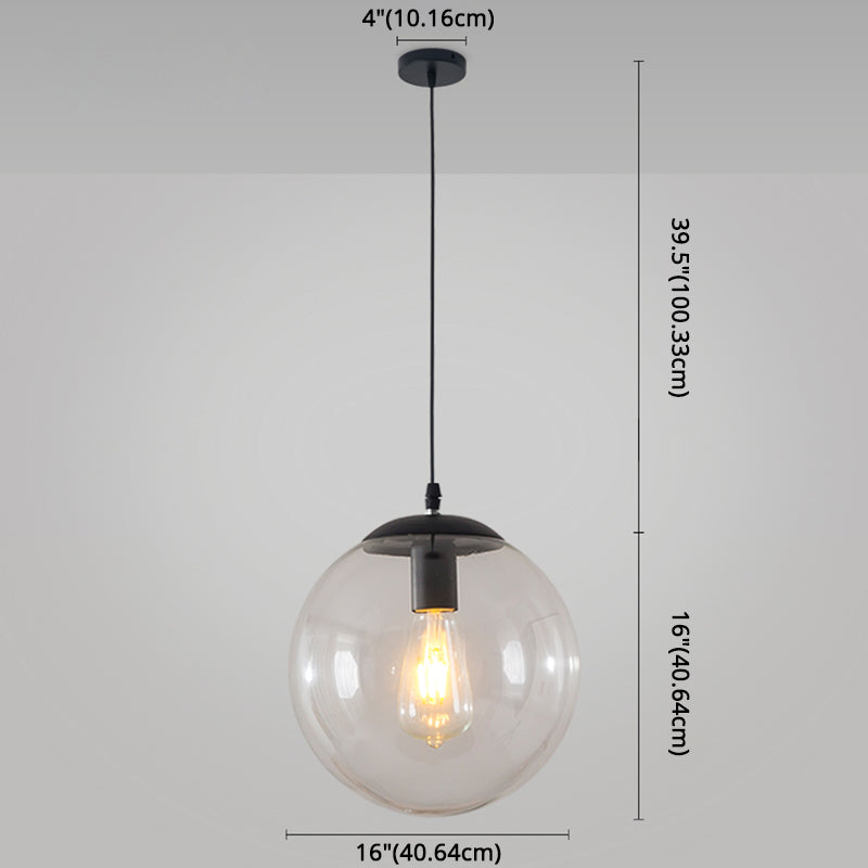 Modern Minimalist 1-Light Pendant Light Bubble Transparent Glass Ball Shade Hanging Light with 39" Hanging Wire Clearhalo 'Ceiling Lights' 'Modern Pendants' 'Modern' 'Pendant Lights' 'Pendants' Lighting' 2594270