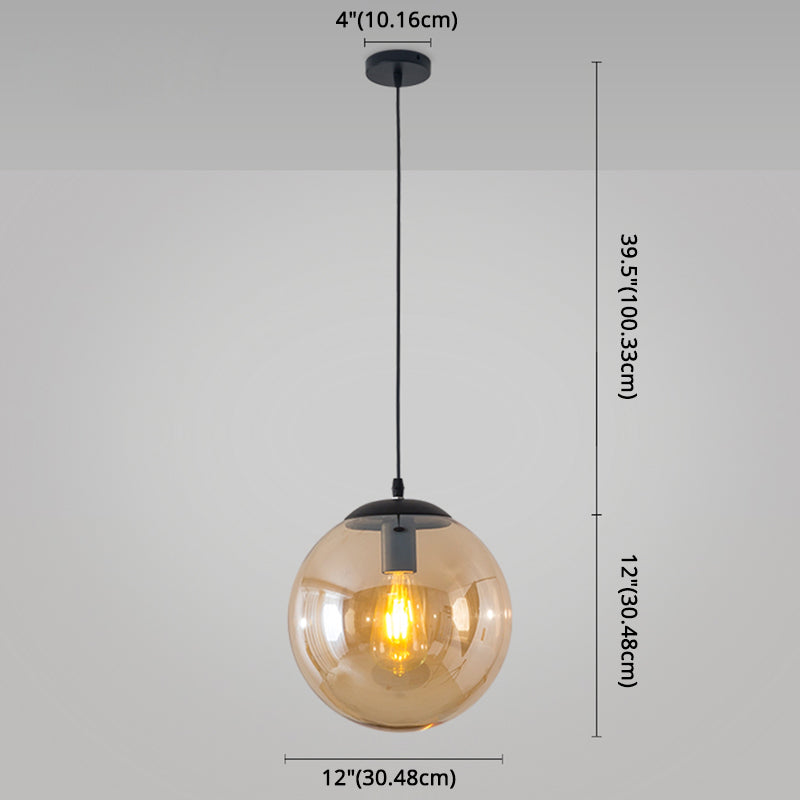 Modern Minimalist 1-Light Pendant Light Bubble Transparent Glass Ball Shade Hanging Light with 39" Hanging Wire Clearhalo 'Ceiling Lights' 'Modern Pendants' 'Modern' 'Pendant Lights' 'Pendants' Lighting' 2594278