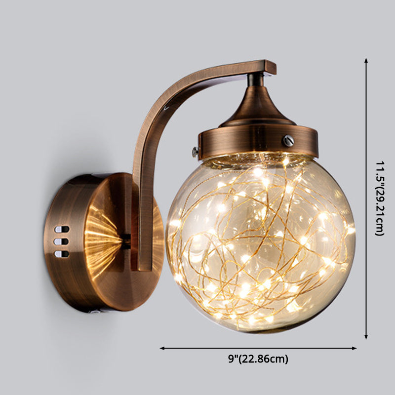 Creative Wall Sconce Spherical Shape Creative Star Lamp Warm Light for Bedroom Clearhalo 'Wall Lamps & Sconces' 'Wall Lights' Lighting' 2594735