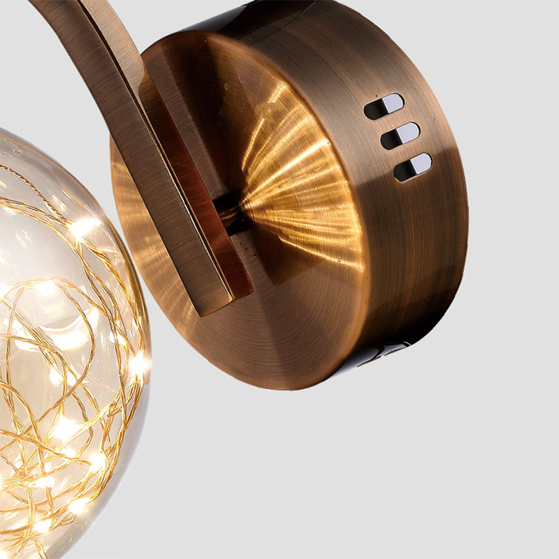 Creative Wall Sconce Spherical Shape Creative Star Lamp Warm Light for Bedroom Clearhalo 'Wall Lamps & Sconces' 'Wall Lights' Lighting' 2594736