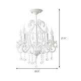 White Candle Chandelier Lighting Fixture with Crystal Decoration Modern 5 Heads Chandelier Lamp for Foyer Clearhalo 'Ceiling Lights' 'Chandeliers' Lighting' options 259564