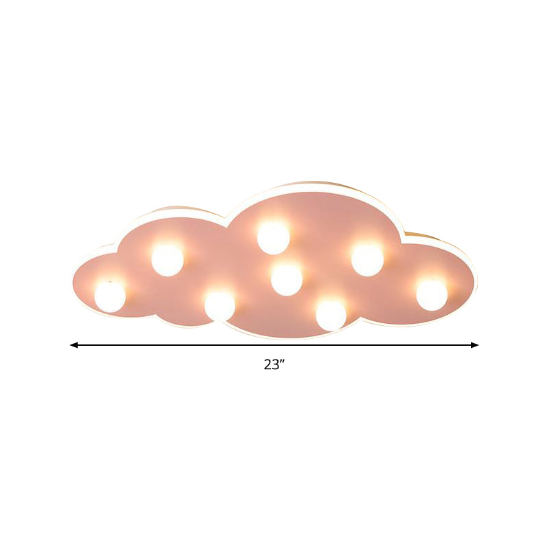 Blue/Pink/White Cloud Flush Ceiling Light Macaron Metal 8-Led Ceiling Mounted Light for Kids Bedroom Clearhalo 'Ceiling Lights' 'Close To Ceiling Lights' 'Close to ceiling' 'Flush mount' Lighting' 259968