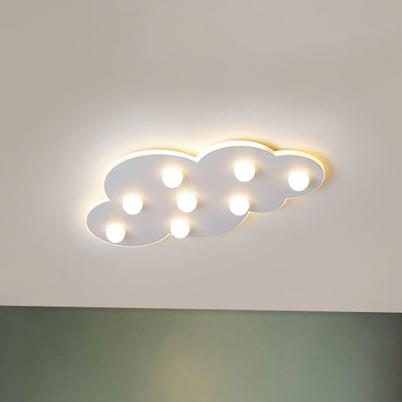 Blue/Pink/White Cloud Flush Ceiling Light Macaron Metal 8-Led Ceiling Mounted Light for Kids Bedroom Clearhalo 'Ceiling Lights' 'Close To Ceiling Lights' 'Close to ceiling' 'Flush mount' Lighting' 259970