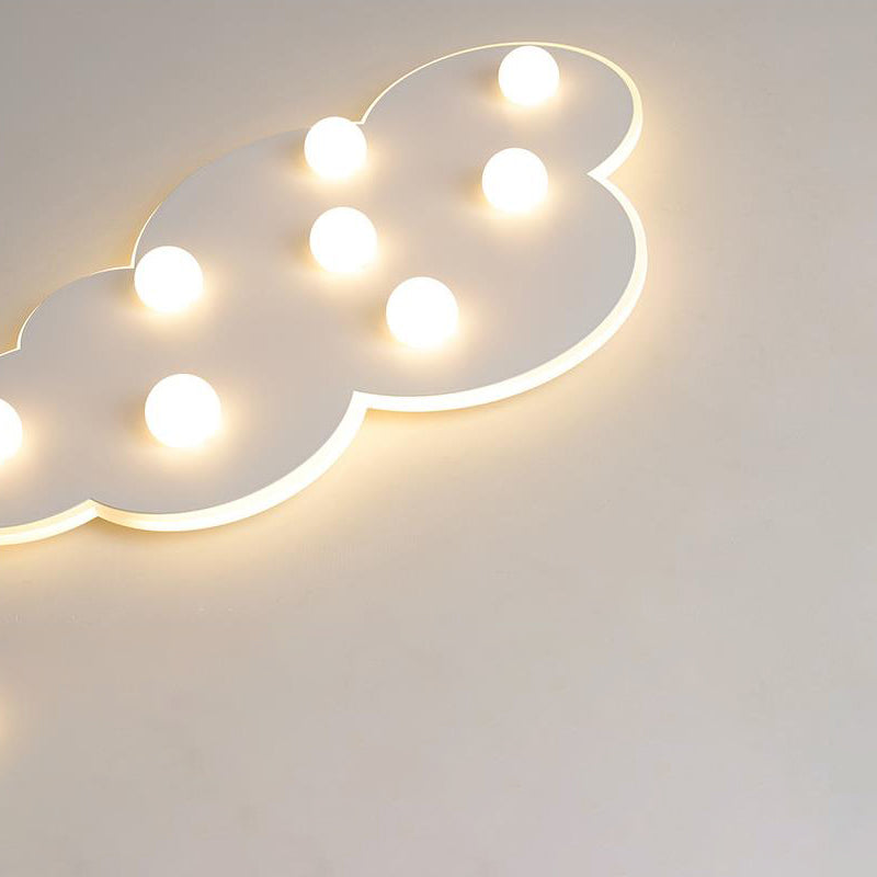 Blue/Pink/White Cloud Flush Ceiling Light Macaron Metal 8-Led Ceiling Mounted Light for Kids Bedroom Clearhalo 'Ceiling Lights' 'Close To Ceiling Lights' 'Close to ceiling' 'Flush mount' Lighting' 259972