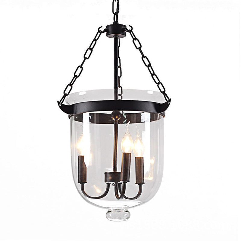 Transparent Glass 3-Light Pendant Lamp with 31.5" Adjustable Chain Industrial Hanging Light Fixture for Dining Room Clearhalo 'Cast Iron' 'Ceiling Lights' 'Chandeliers' 'Industrial Chandeliers' 'Industrial' 'Metal' 'Middle Century Chandeliers' 'Rustic Chandeliers' 'Tiffany' Lighting' 2600584