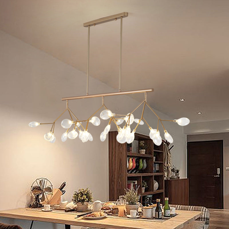 27 Lights Island Lighting Ultra-modern Branch Metal Pendant with Clear Shade for Dining Room Clearhalo 'Ceiling Lights' 'Island Lights' Lighting' 2602469
