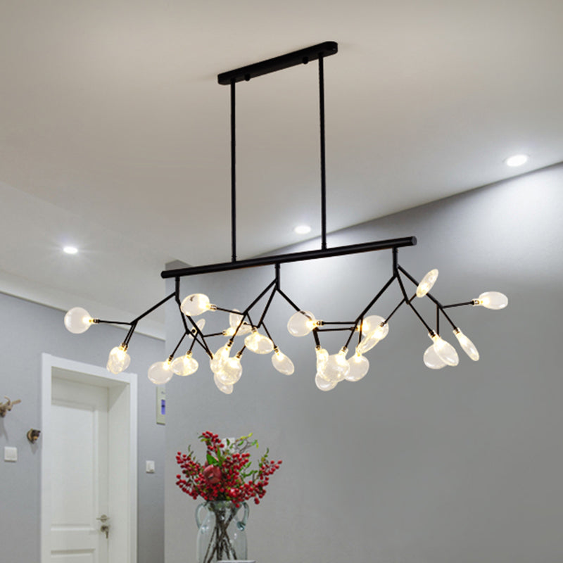 27 Lights Island Lighting Ultra-modern Branch Metal Pendant with Clear Shade for Dining Room Clearhalo 'Ceiling Lights' 'Island Lights' Lighting' 2602470