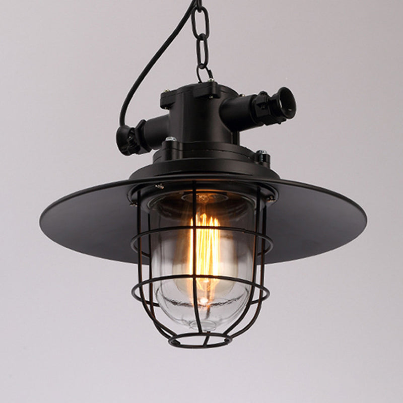 Metal Black Pendant Ceiling Light Cage Shade Industrial Pendant Light Fixture for Restaurant Clearhalo 'Ceiling Lights' 'Pendant Lights' 'Pendants' Lighting' 2602625