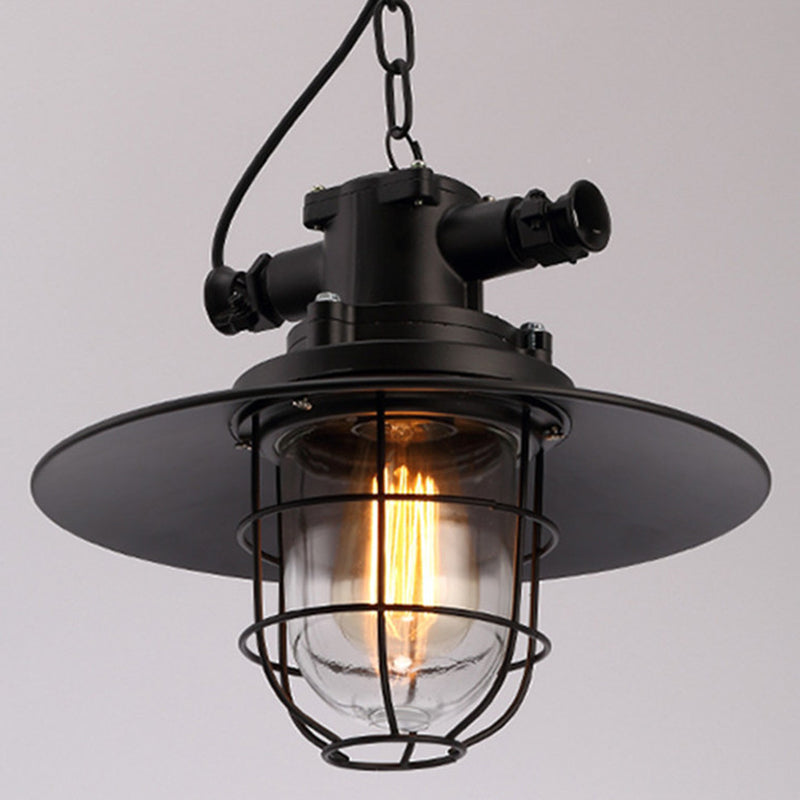 Metal Black Pendant Ceiling Light Cage Shade Industrial Pendant Light Fixture for Restaurant Clearhalo 'Ceiling Lights' 'Pendant Lights' 'Pendants' Lighting' 2602629