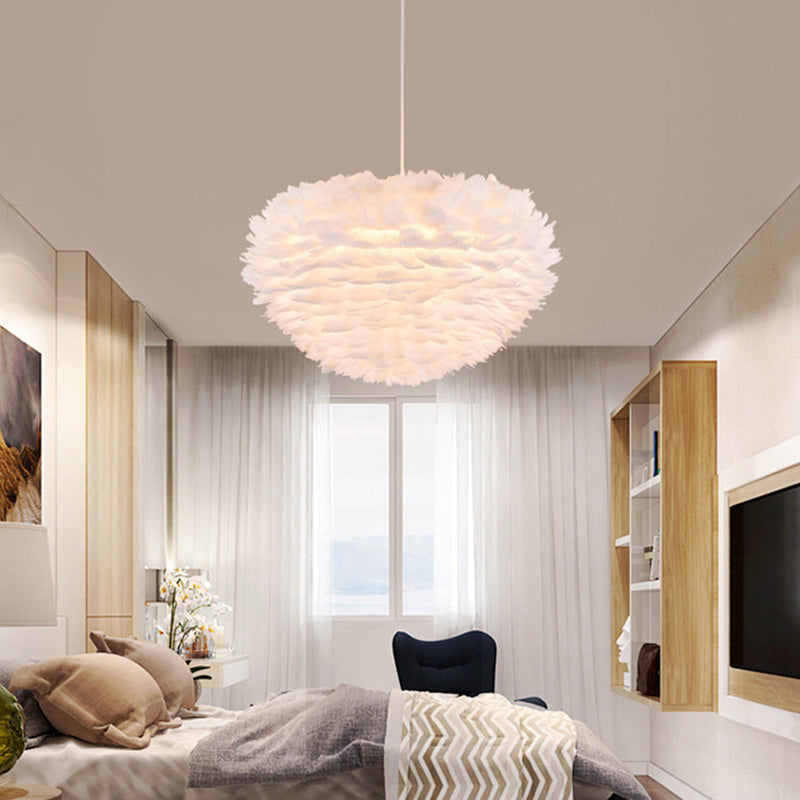 Heart Bedroom Hanging Ceiling Light Metal Nordic Style Hanging Pendant Lamp in White Clearhalo 'Ceiling Lights' 'Pendant Lights' 'Pendants' Lighting' 2602717