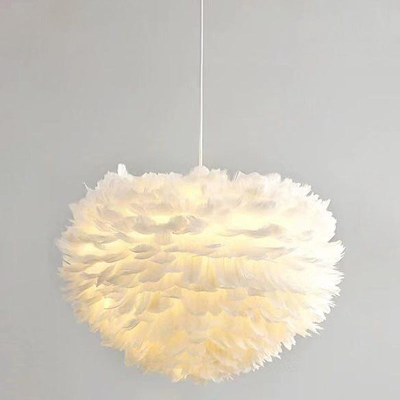 Heart Bedroom Hanging Ceiling Light Metal Nordic Style Hanging Pendant Lamp in White White Clearhalo 'Ceiling Lights' 'Pendant Lights' 'Pendants' Lighting' 2602718