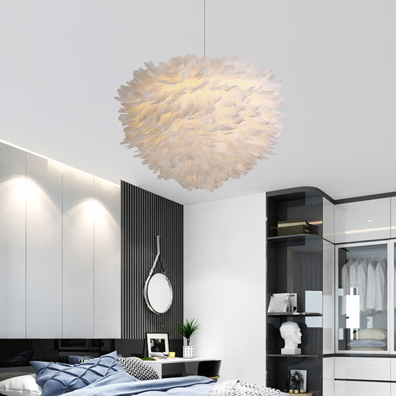 Heart Bedroom Hanging Ceiling Light Metal Nordic Style Hanging Pendant Lamp in White Clearhalo 'Ceiling Lights' 'Pendant Lights' 'Pendants' Lighting' 2602719