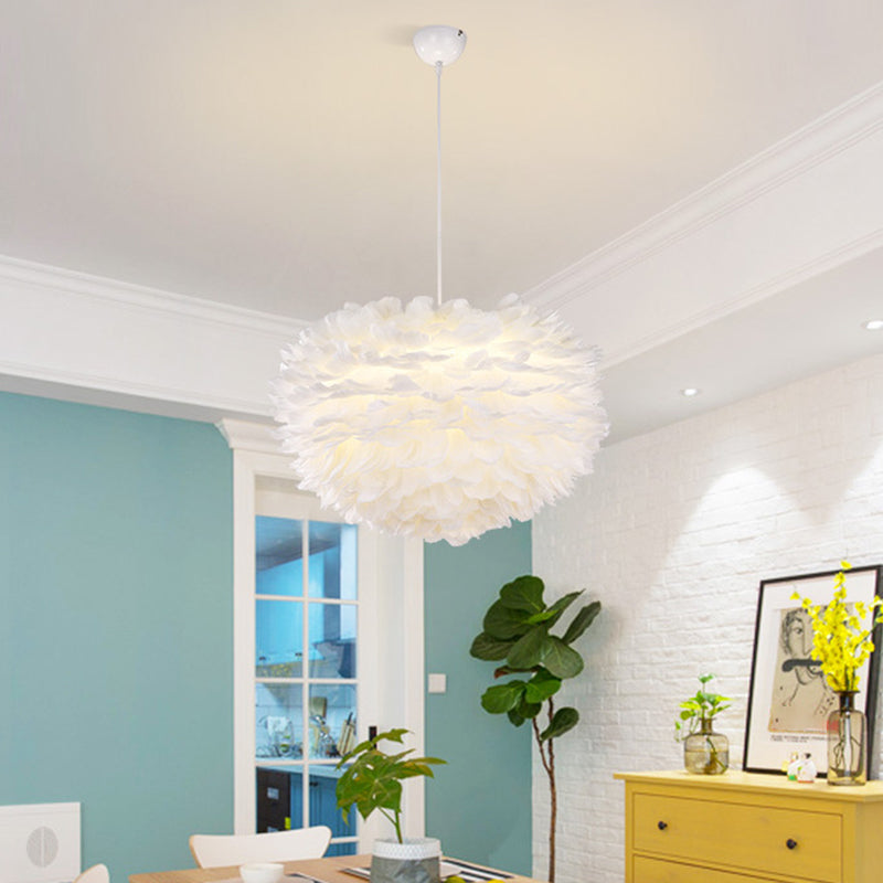 Heart Bedroom Hanging Ceiling Light Metal Nordic Style Hanging Pendant Lamp in White Clearhalo 'Ceiling Lights' 'Pendant Lights' 'Pendants' Lighting' 2602721