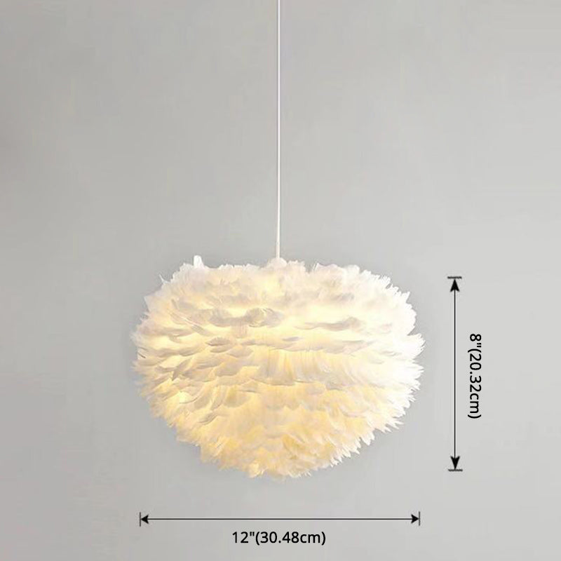 Heart Bedroom Hanging Ceiling Light Metal Nordic Style Hanging Pendant Lamp in White Clearhalo 'Ceiling Lights' 'Pendant Lights' 'Pendants' Lighting' 2602724