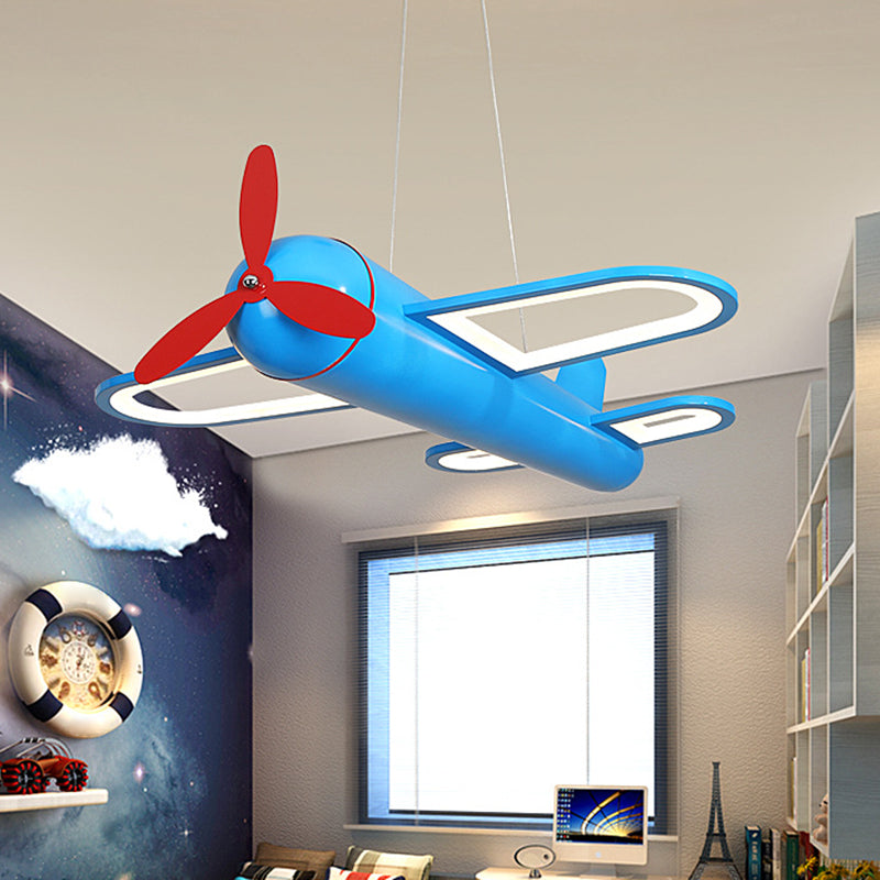 Airplane Pendant Lighting Fixture Kids Style LED Metal Hanging Pendant Light for Bedroom Clearhalo 'Ceiling Lights' 'Pendant Lights' 'Pendants' Lighting' 2602731