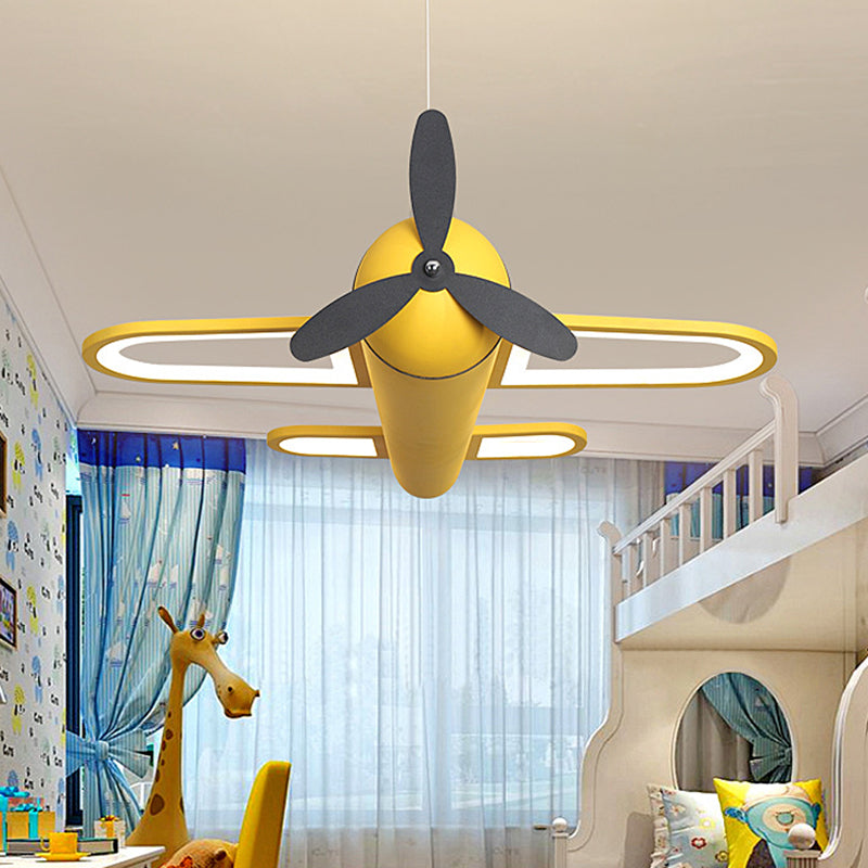 Airplane Pendant Lighting Fixture Kids Style LED Metal Hanging Pendant Light for Bedroom Clearhalo 'Ceiling Lights' 'Pendant Lights' 'Pendants' Lighting' 2602732