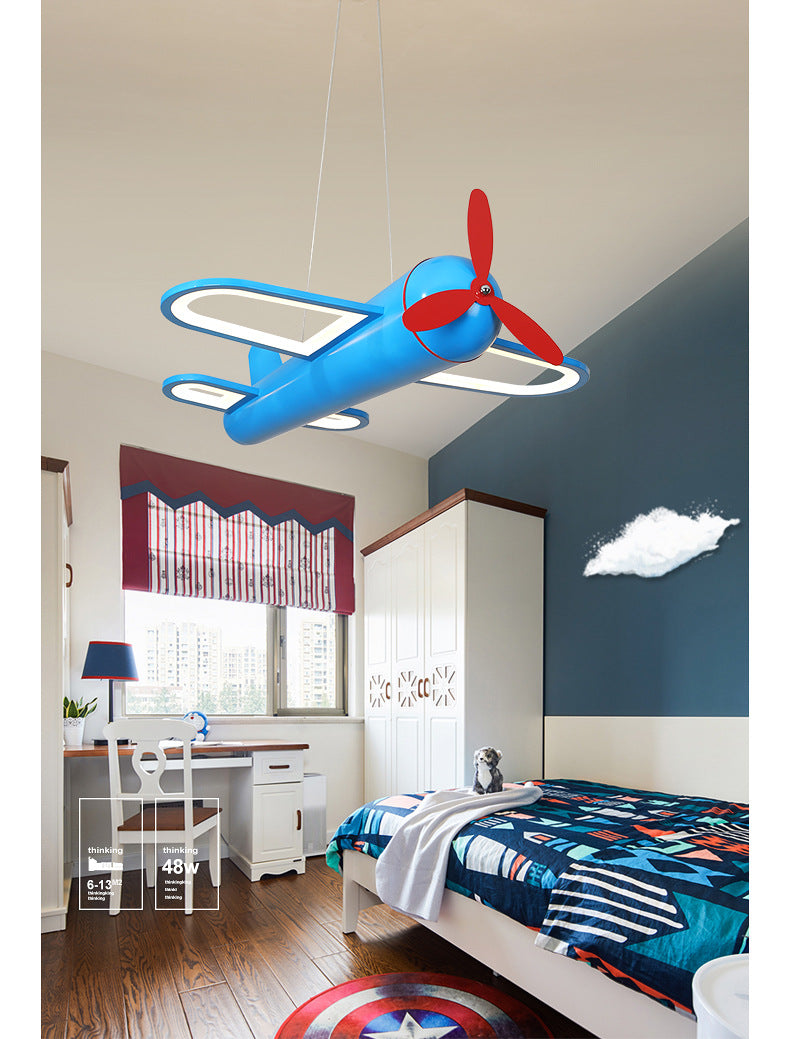 Airplane Pendant Lighting Fixture Kids Style LED Metal Hanging Pendant Light for Bedroom Clearhalo 'Ceiling Lights' 'Pendant Lights' 'Pendants' Lighting' 2602738